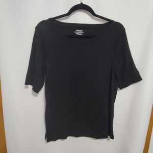 Chico's The Ultimate Tee Black S/S Shirt, Size 1